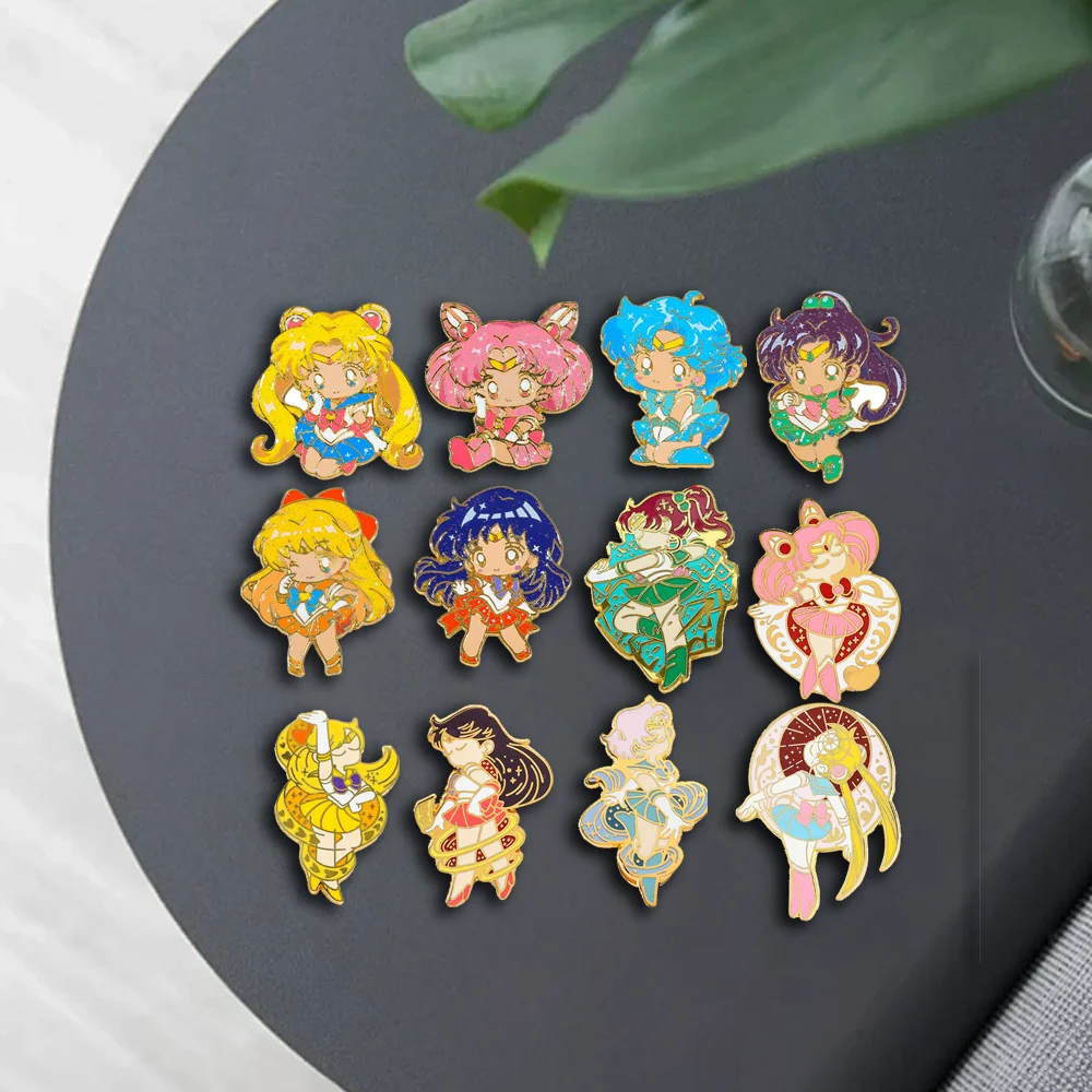 12 Pcs ​​Special Anime Brooch Exquisite Sailor Moon Metal Badge Wallet BackPack Clothing Jewelry Lapel Pin Accessories Gift view 6