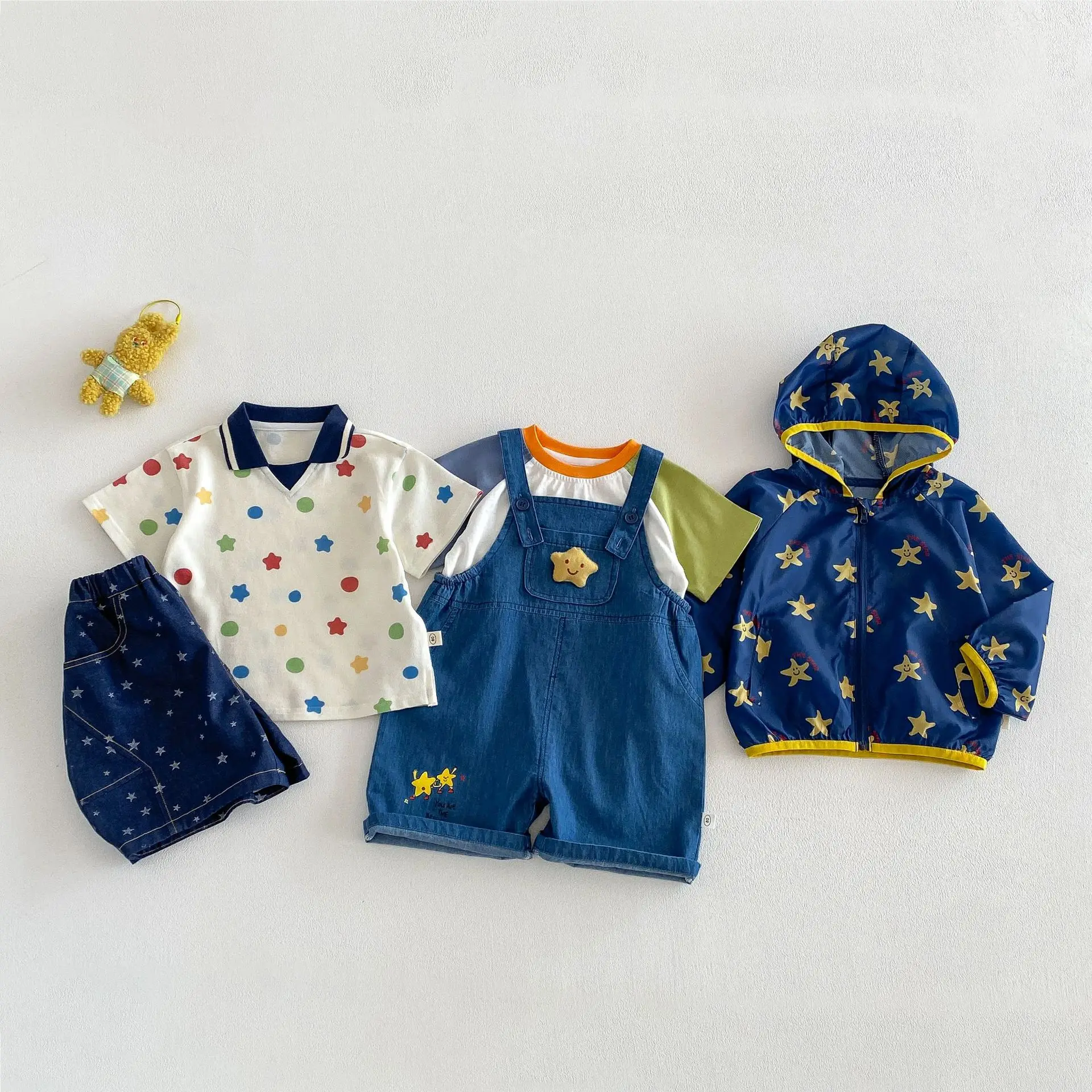 

Детская летняя куртка-ветровка с капюшоном и принтом Star Air Conditioning 2026 для мальчиков, тонкая, с полным принтом