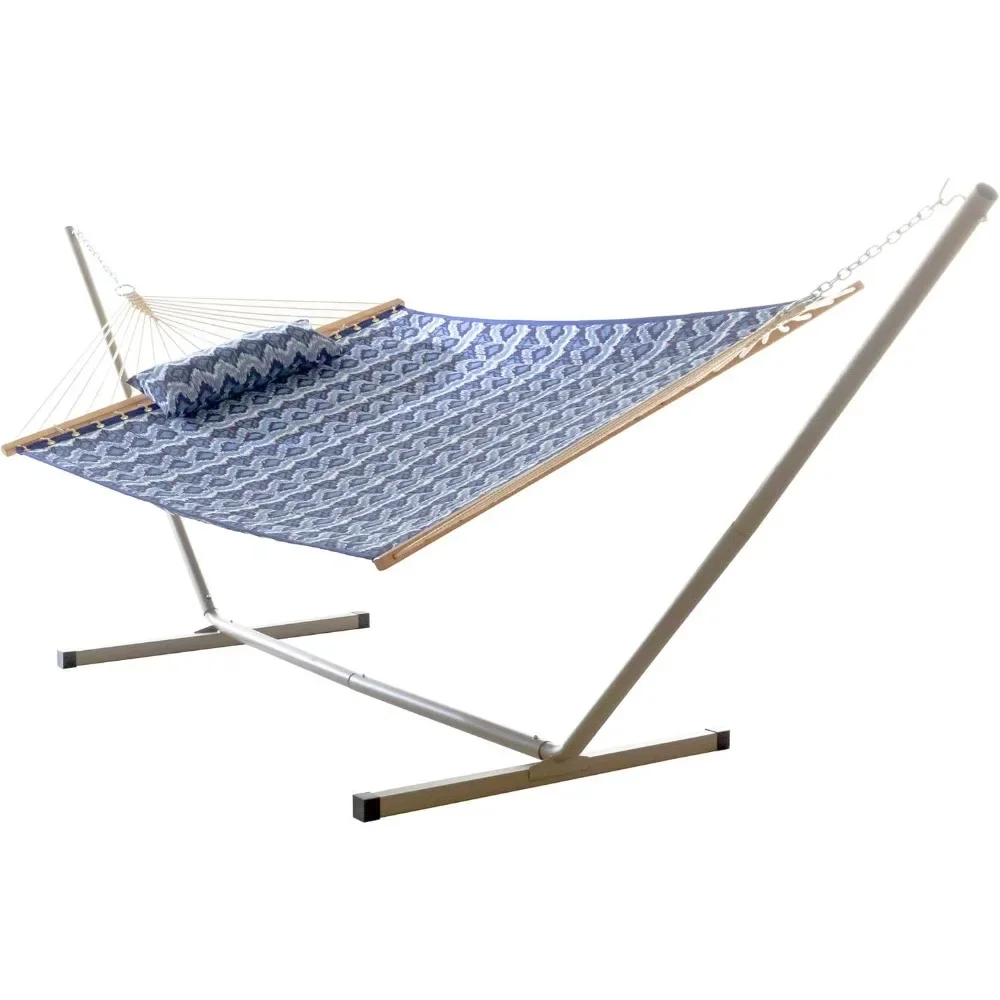 

Castaway Living Large 2-Person Quilted Hammock with Space Saving Knockdown Stand and Detachable Pillow , Heavy Duty