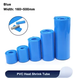 160mm ~ 500mm Blue PVC Heat Shrink Tube 18650 Lipo Battery Pack 1M~10M Insulated Protection Film Wrap lithium Case Cable Sleeve