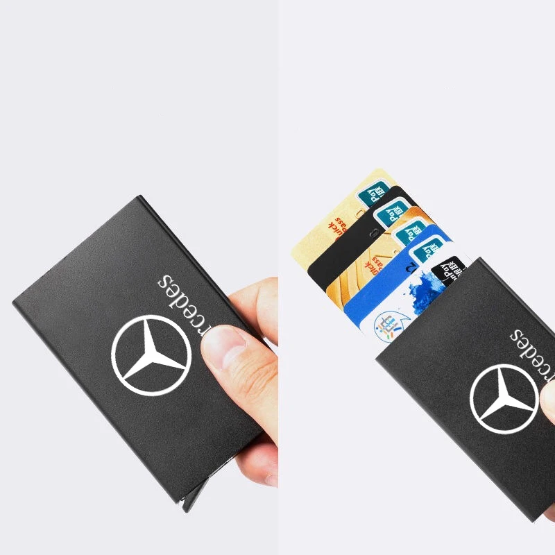 Smart Wallet Automatically Metal Bank Credit Card Holder Thin ID Card For Mercedes Benz B/C/E/S Class A Class C200L GLC GLK CLA