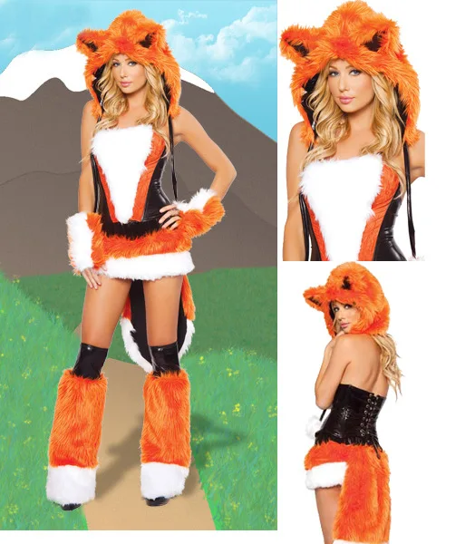 Disfraz de Mujer con Pelaje de Animal, Conejo, Zorro, Catwoman, Disfraz de Carnaval, Halloween, Fiesta