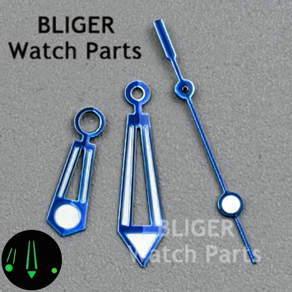 BLIGER الهيكل العظمي الفضة الأزرق بندقية ساعة الأيدي الأخضر مضيئة البرتقالي اليد الثانية صالح NH35 NH36 NH39 ETA2824 PT5000 حركة Mingzhu #3