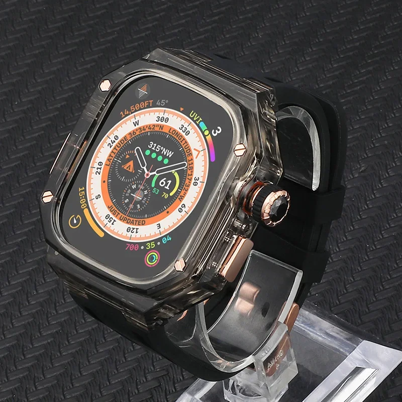 مجموعة تعديل فاخرة لساعة أبل الترا 2 49 مللي متر تجديد وزارة الدفاع IWatch 9 8 7 6 5 4 SE 45 مللي متر 44 مللي متر 41 مللي متر 40 مللي متر شريط مطاطي فاخر