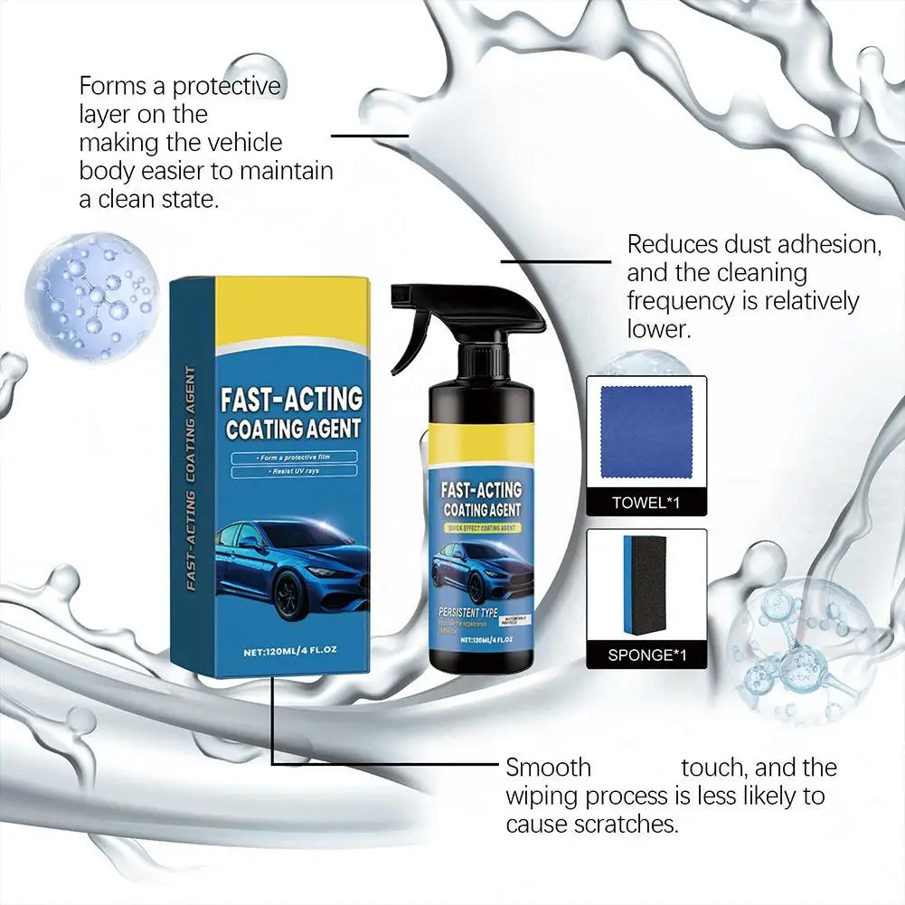 Car Coating Spray Vehicle Refurbish Agent Car Fast-Acting Coating Spray Multi-functional Coating Renewal Agent High Protection
