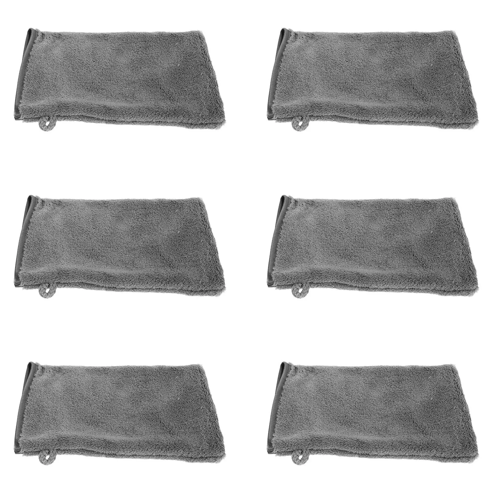 6Pcs Fiber Bath Wash Mitts Soft Reusable Face Cleaning Gloves Makeup Remover Spa Towels Face Towels Fiber Spa Mitt