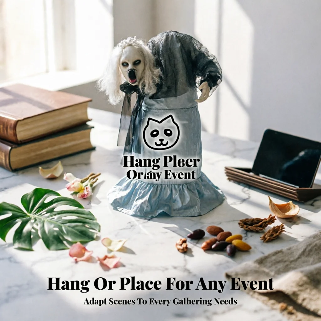 DIY Electric Ghost Decoration Battery Powered Transparent Veil Standing Ghost Decoration for Indoor Display
