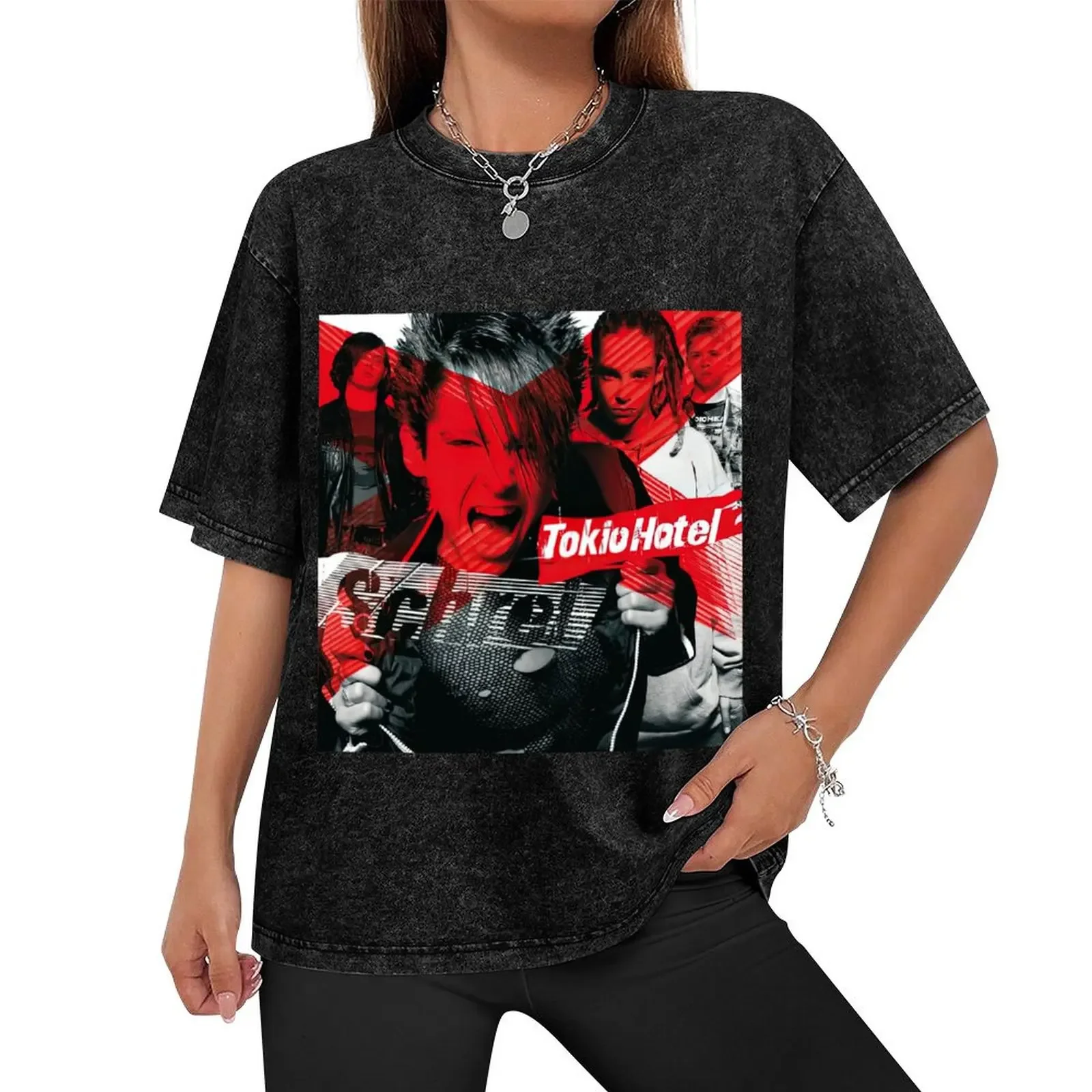 Tokio Hotel - schrel T-Shirt graphics cute clothes heavyweights summer tops black t-shirts for men