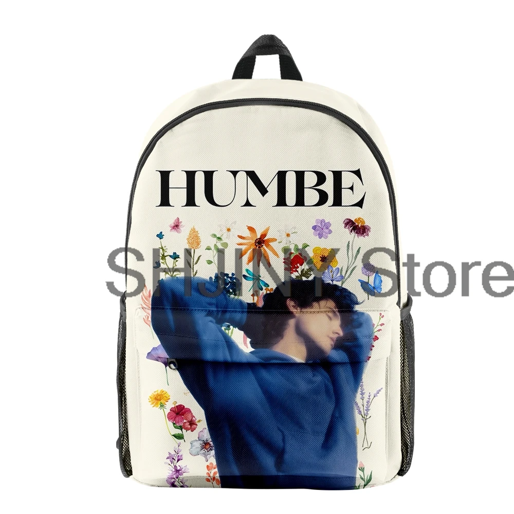 Humbe merch กระเป๋าเป้สะพายหลังนักร้องแฟชั่นกระเป๋านักเรียนเป้สะพายหลัง Hip-Hop กระเป๋าคอสเพลย์มีซิปกระเป๋าท่องเที่ยวกระเป๋าฮาราจูกุทุกเพศ