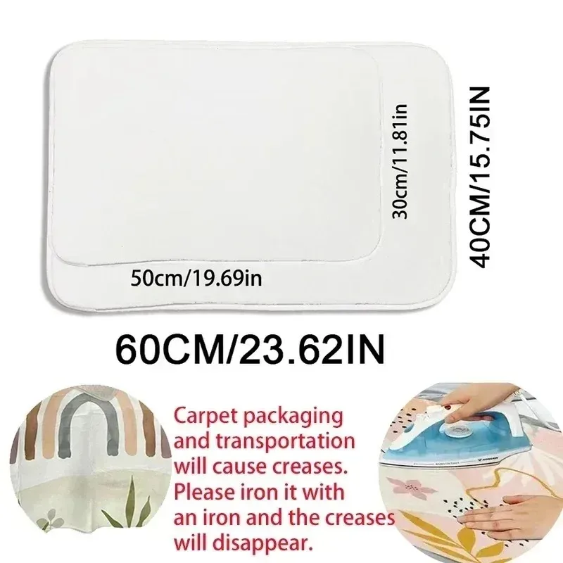 حصيرة باب ميكي وميني ماوس "المنزل هو منزل جميل" هي سجادة أرضية غير قابلة للانزلاق مناسبة لغرف النوم والحمامات وديكورات الأزهار #6