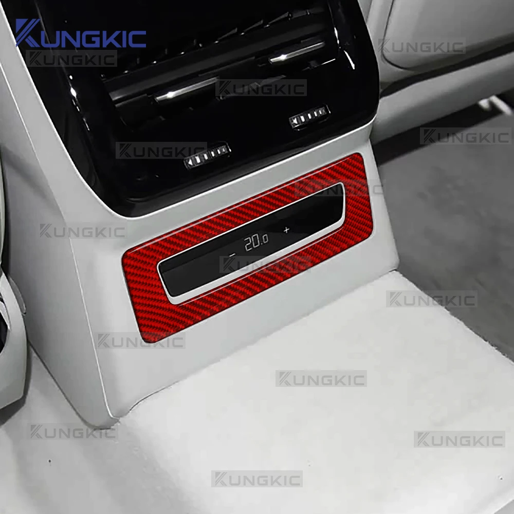 ملصق من ألياف الكربون الناعمة الحقيقية لأودي A5 S5 B10 2025 2026 LHD RHD لوحة إطار منفذ الهواء الخلفي للسيارة ملحقات داخلية #3