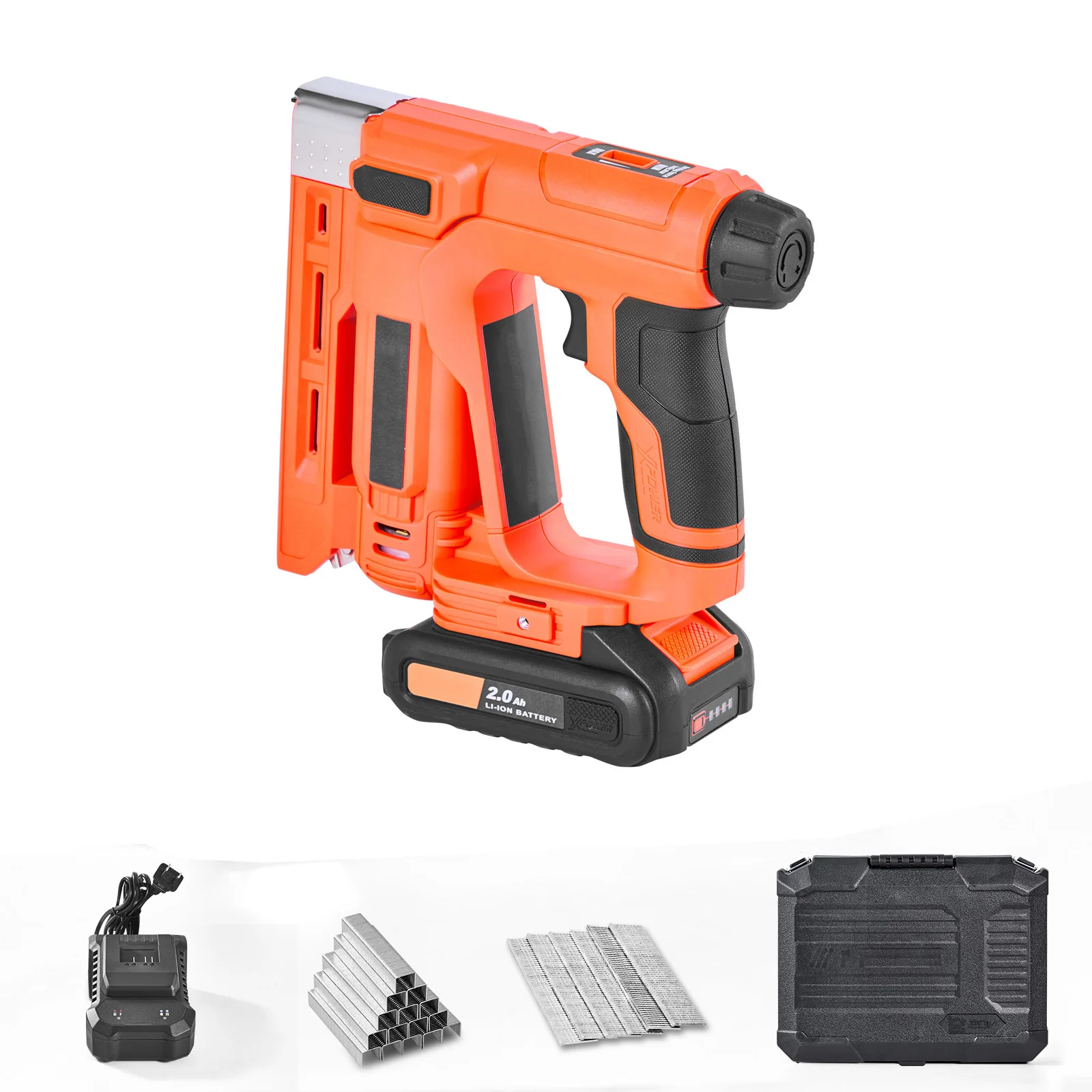 

SucceBuy Cordless Brad Nailer 2-in-1 Nail Gun Staple Gun Includes 1000Pcs Staples and 1000Pcs Nails for Woodworking DIY Projects