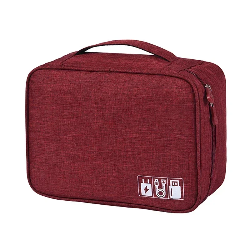 NONE Multifunktion ale wasserdichte digitale elektronische Organizer USB-Datenleitung Ladegerät Stecker Kopfhörer Reise Aufbewahrung tasche 6