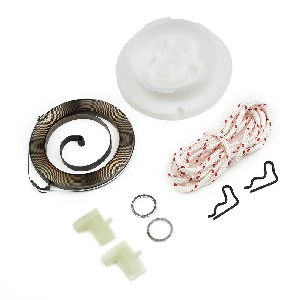 1 Set Recoil Starter Pulley Spring Rope Pawl Kit Garden Power Tools Accessories Lawn Mower Replacement Parts For FC55 FS55