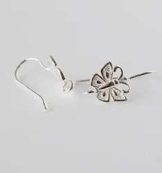 Solid 925 Sterling Silver butterfly French Hook Ear Wire Earrings, DIY Jewelry Findings