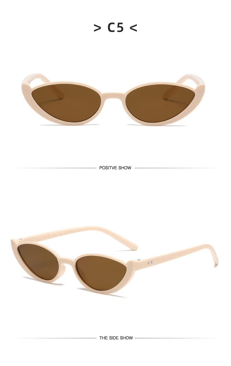Vintage Dreieck Cat Eye Frauen Sonnenbrille Persönlichkeit PC Rahmen Harz Objektiv Reise Brillen Angeln Gläser Reiten Brille – Detail 11