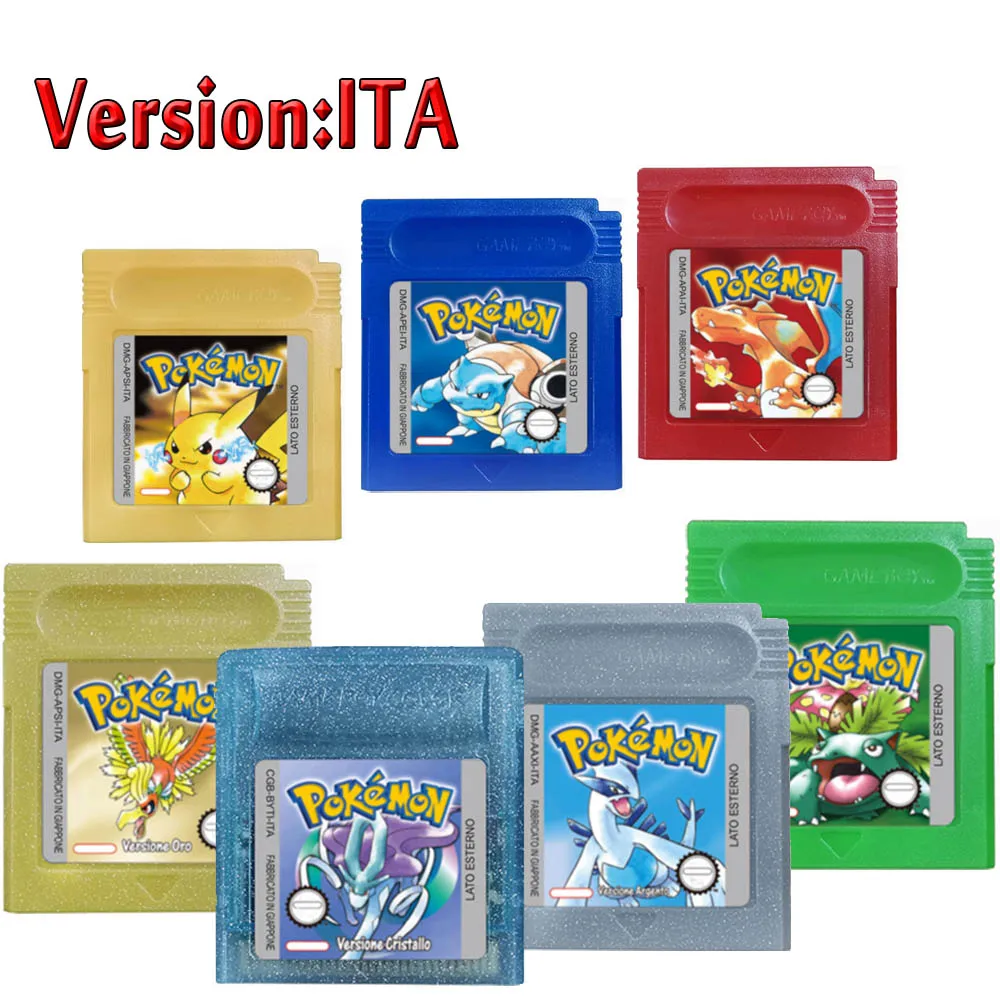 Pokemon 16 Bit Video Game Console Cartridge GBC Game Card Pokemon Series Blue Crystal Gold Green Red Silver Yellow USA Version image 3