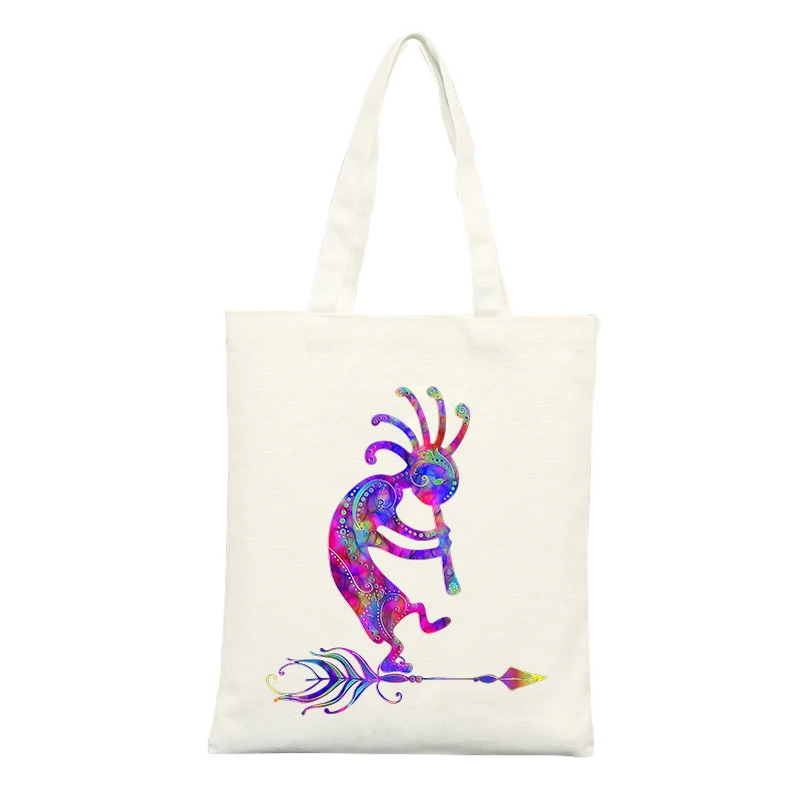 Canvas Tote Bag with Fantasy Creature Print, Artistic Design for Casual Shopping and Daily Use