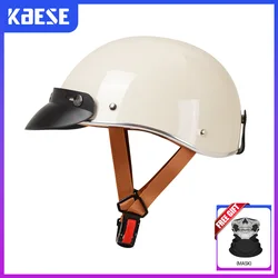 Motorcycle Half Helmet German ABS Vintage Helmet Casco Moto Low Profile Motocross Helmet Open Face Helmet DOT Approved