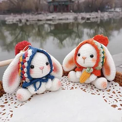 Pretty Rabbit Keychain Crochet Materials Set Kit Amigurumi Knitting Doll Hook Art and Crafts Birthday Gift Backbag Decor Pendant