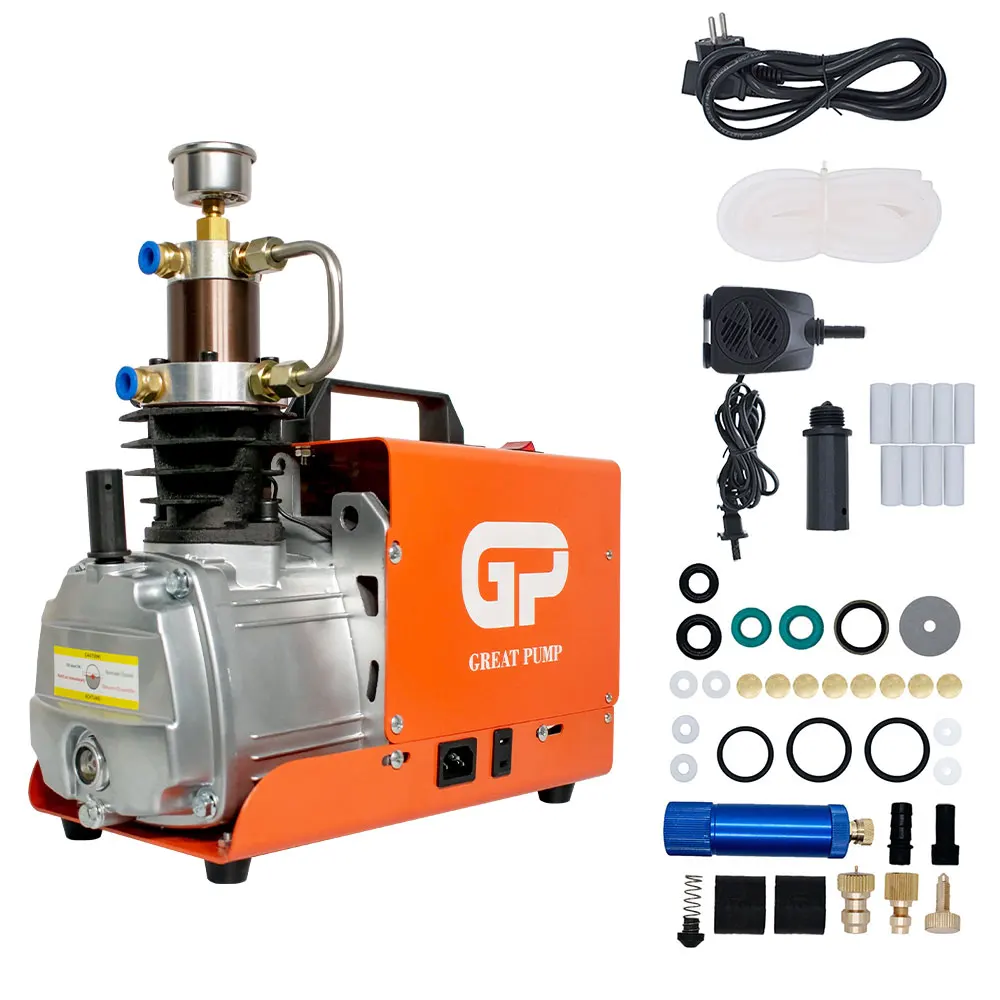 GPES031 4500Psi 300Bar PCP Air Compressor High Pressure Portable Electric Compressor for Diving Scuba Airgun Rifle 0-3L Tank