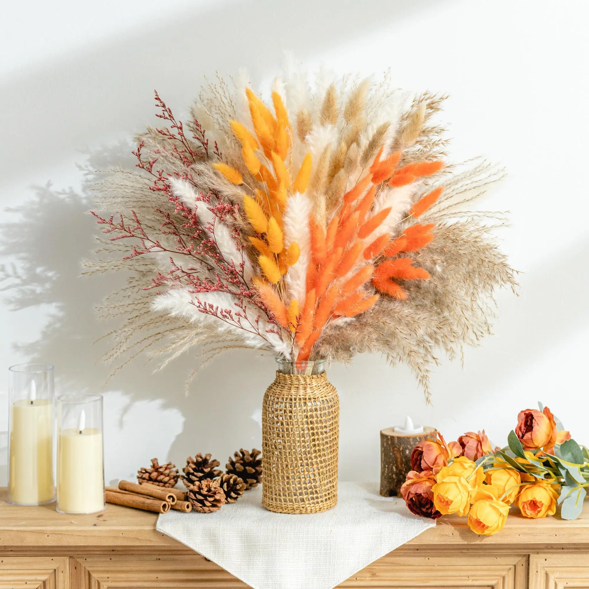 

Natural Pampas Grass Bouquet, Fall Decor, Wedding, Home Decorations, Baby Shower Decor, Long-Lasting, Artificial Dried Flowers