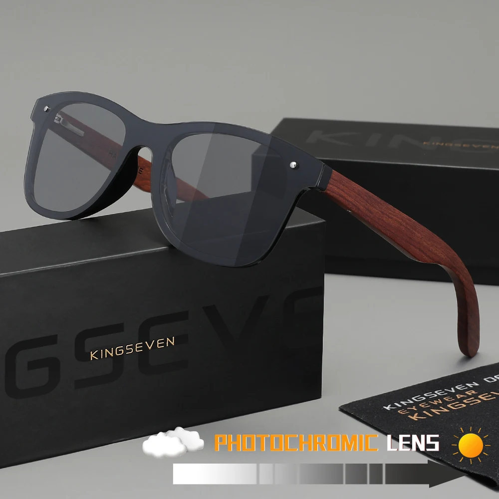 

KINGSEVEN оригинальные классические деревянные солнцезащитные очки для мужчин/женщин без оправы, поляризационные очки UV400, большая оправа, роскошные модные очки в стиле ретро