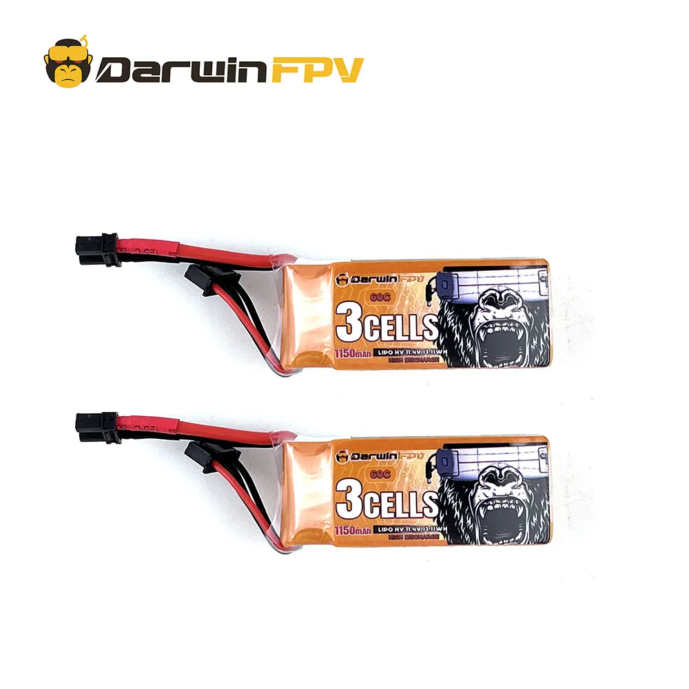 DarwinFPV Lipo Battery 3S 1150mAh 11.4V 60C Battery  Quadcopter Long Range  FPV Drone Batteries