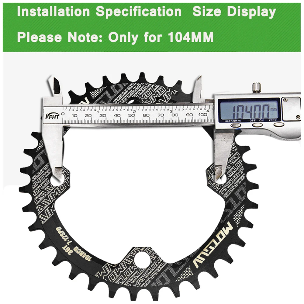 Plateau étroit et large commencerBCD 32T 34T 36T 38T, pièces de plaque dentée pour pédalier de vélo VTT 104mm