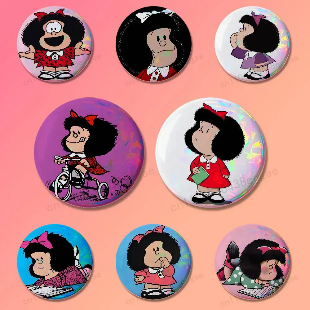 

Comics M-Mafalda-ES Cute Custom Badges 25 32 44 58 75 mm Brooch Backpack Hat Enamel Pins Accessories Toys Gifts