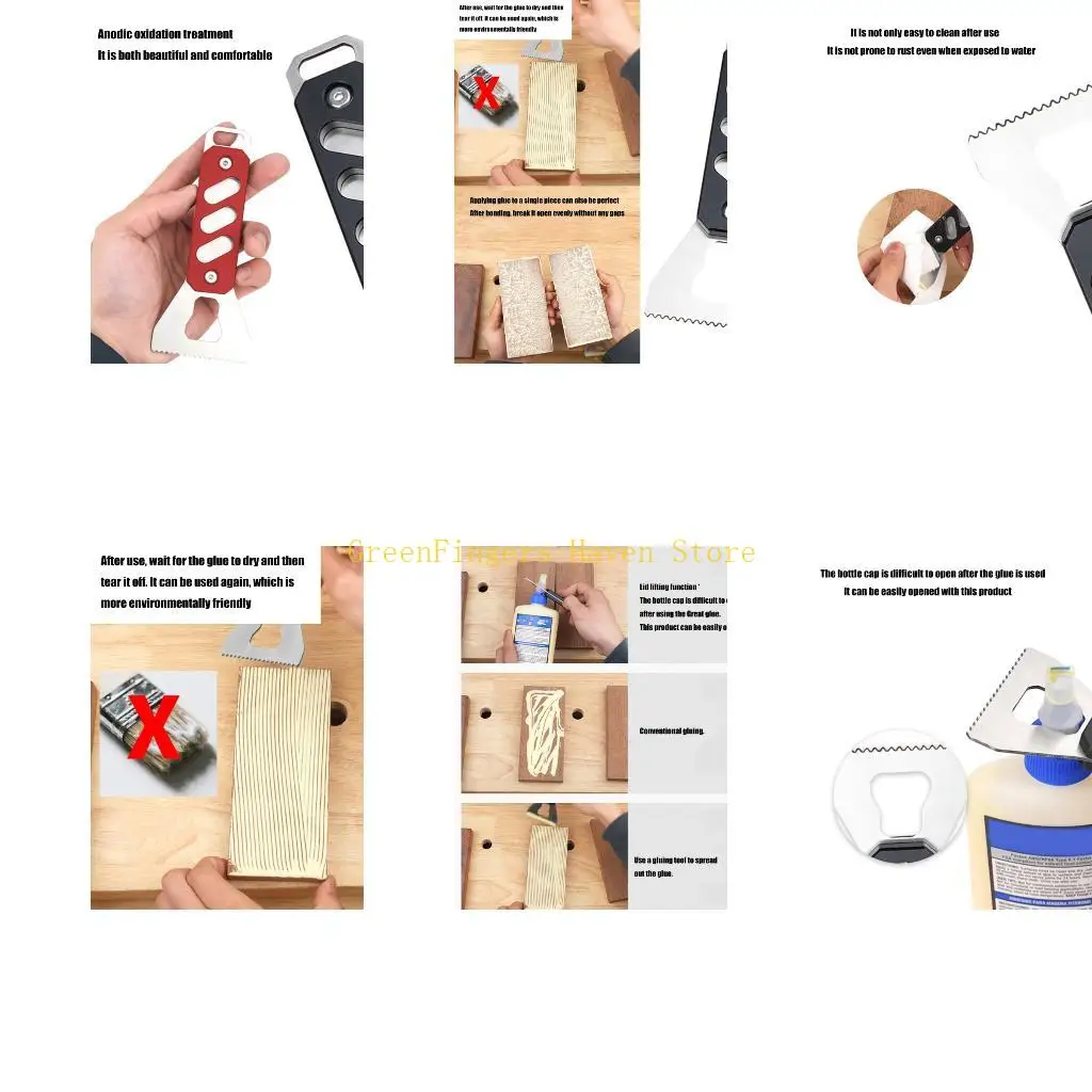 F68D Precisions Woodworking Glues Spreader with Serrated Blade And Aluminum Handle