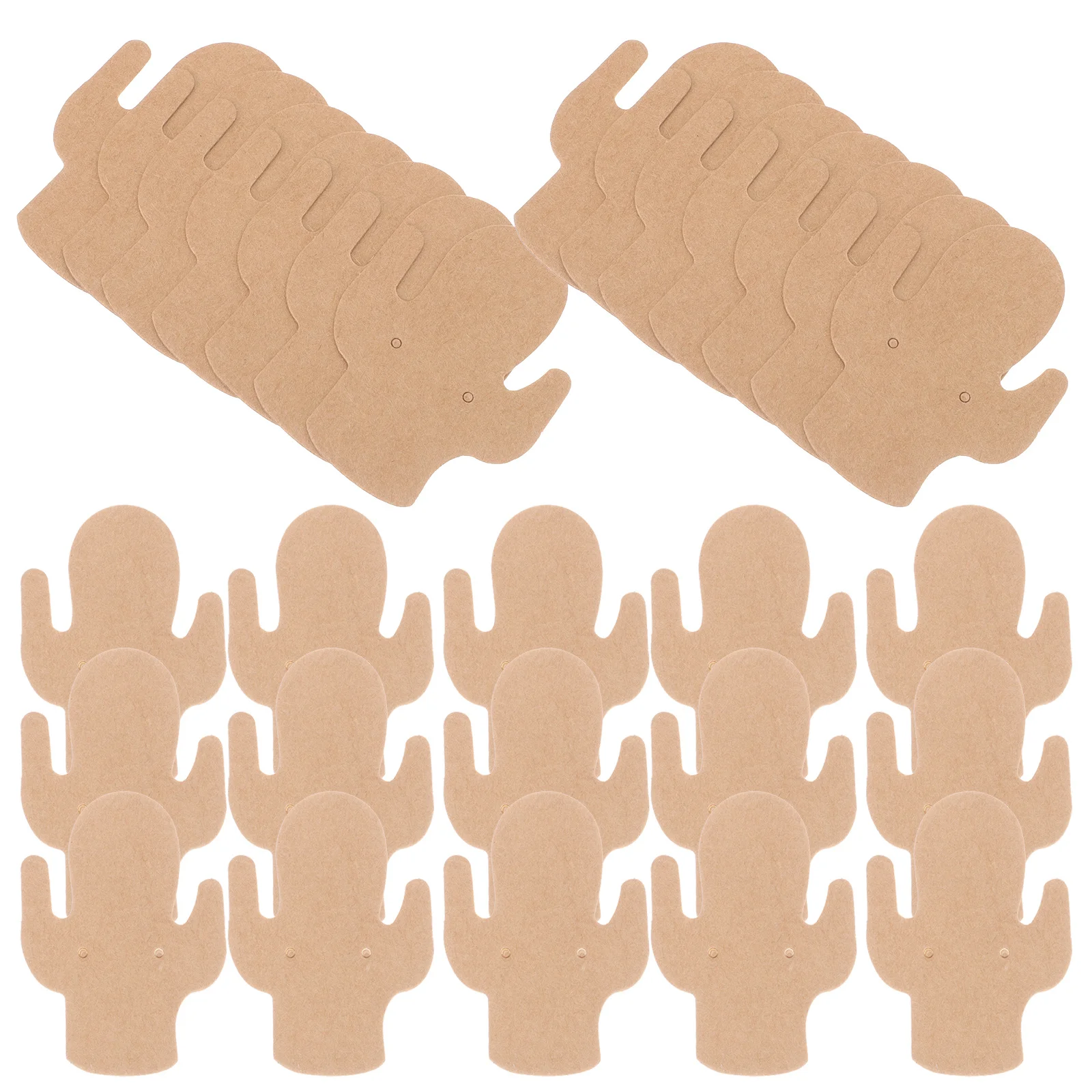 

100Pcs Cactus Shaped Earring Display Cards Premium Kraft Paper Jewelry Holder for Earrings Storage and Packaging Display