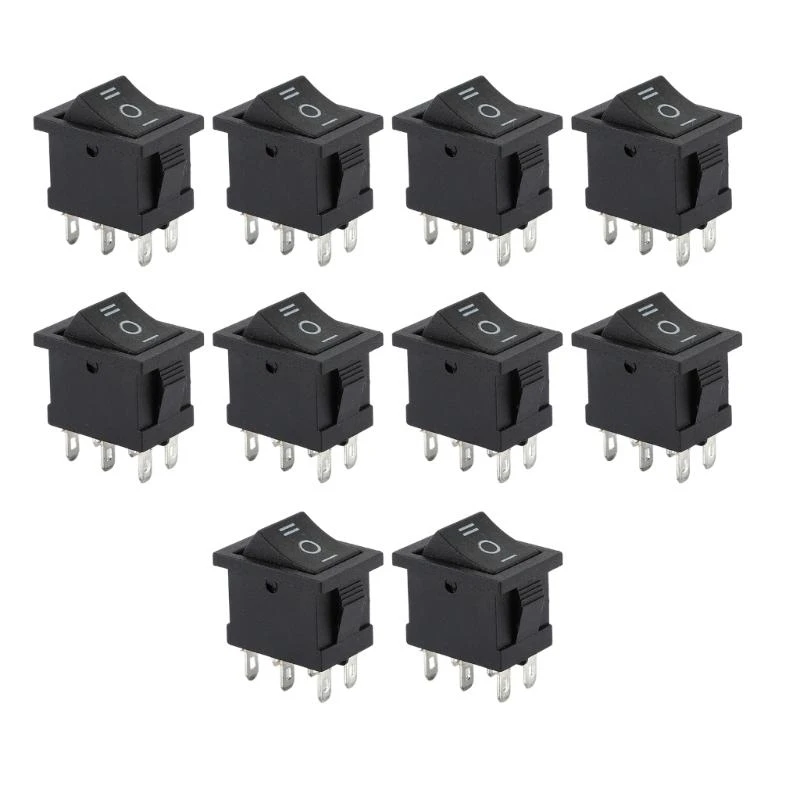 

1/4/10Pcs Marine Boats Rocker Switches 6 Pin 3 Position Rocker Toggle Switches Rocker Switches for Household Appliance