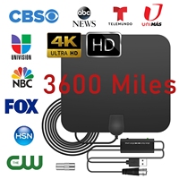TV Antenna 4K 37DBI HD TV DTV Box Digital 3600 Miles EU Plug  Booster Active Indoor Aerial Flat Design High Gain