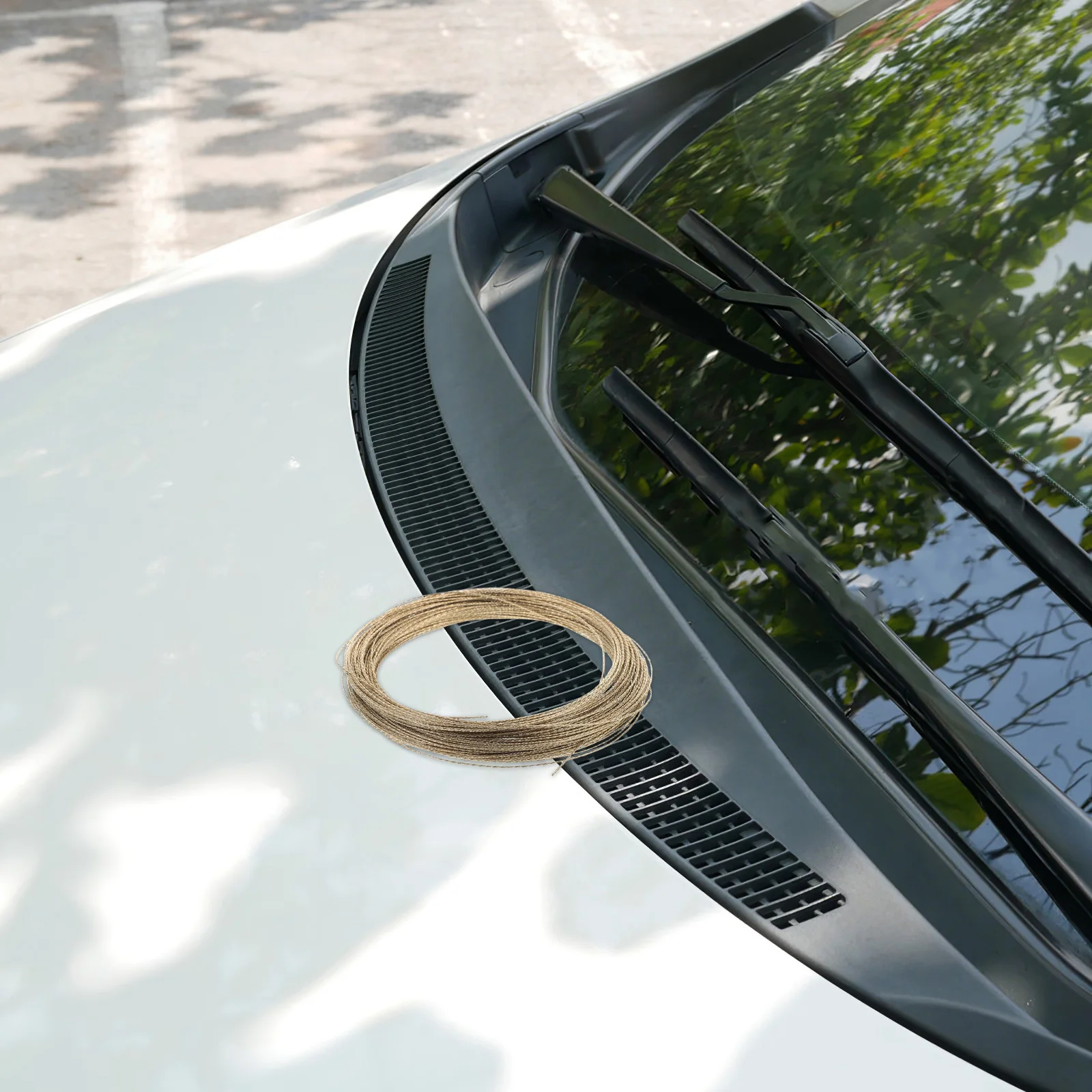 

22 Meters Glass Removal Tool Golden Copper Braided Wire For Auto Windshield Repair Heavy Duty Steel Cable Durable Wear Resistant