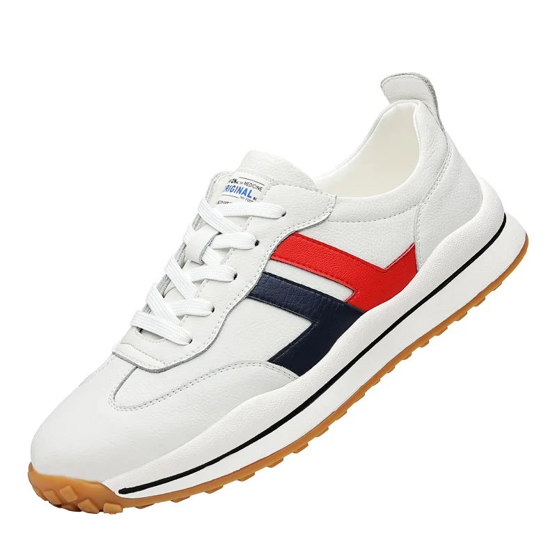 

Белые мужские повседневные кроссовки высокого качества с дышащим сетчатым верхом, удобная резиновая подошва, модная мужская обувь