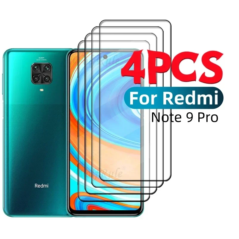 

1/2/3/4PCS Full Cover Glass For Redmi Note 9 Pro Glass Xiaomi Redmi Note 9 Pro Glass 9H Full Screen Protector Redmi Note 9 Pro