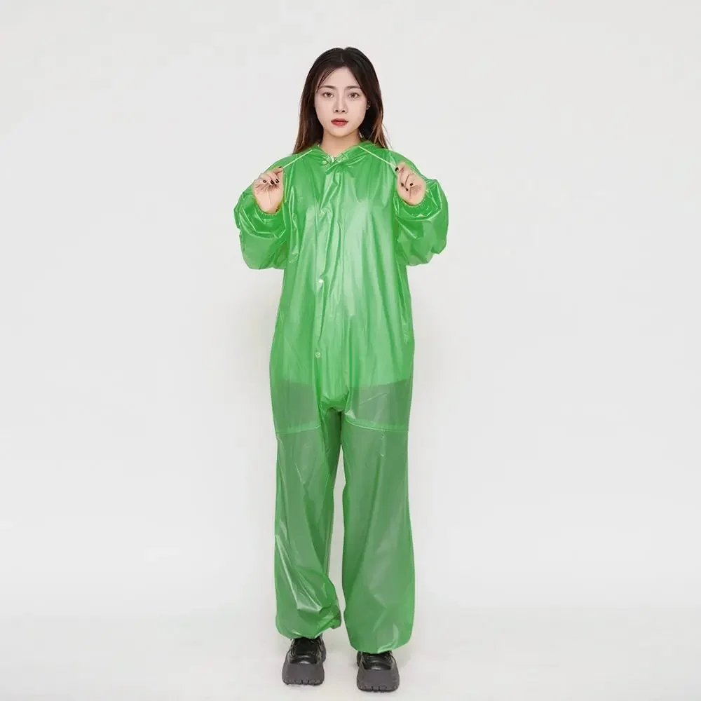 

Women Girls Teenager Hooded Raincoat Suit Waterproof Jumpsuit Rainproof Windproof