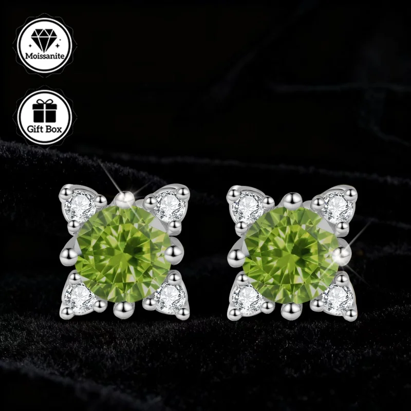 LAMVOICE مجوهرات للنساء/أقراط مرصعة مع 1 قيراط مويسانيتي هيبوالرجينيك أقراط هدية الكريسماس مجوهرات عالية الجودة