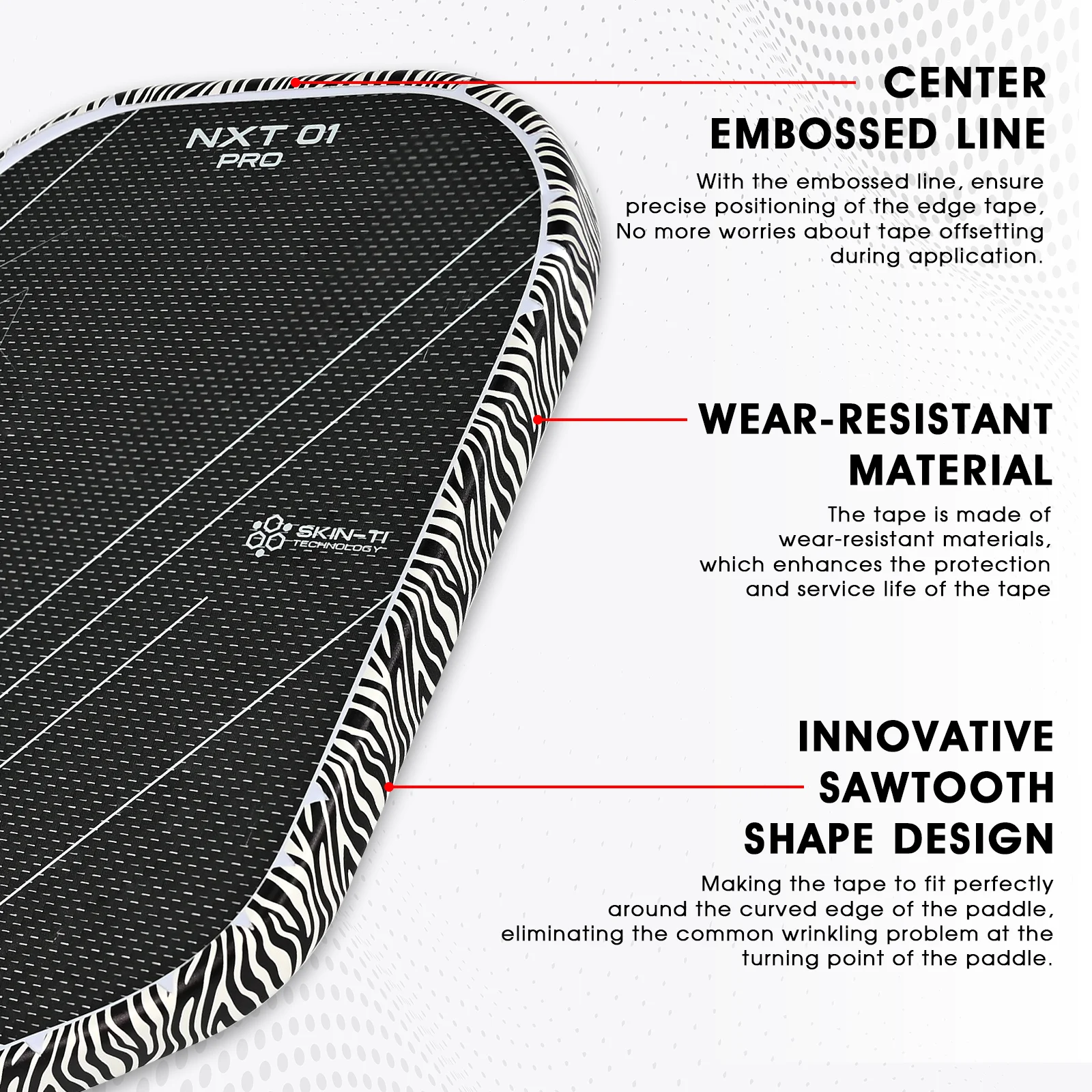 AMASPORT Paddle Protection Tape Paddle Head Edge Guard Racket Edge Protection Tape Fit Perfectly Curved Edge No Wrinkling