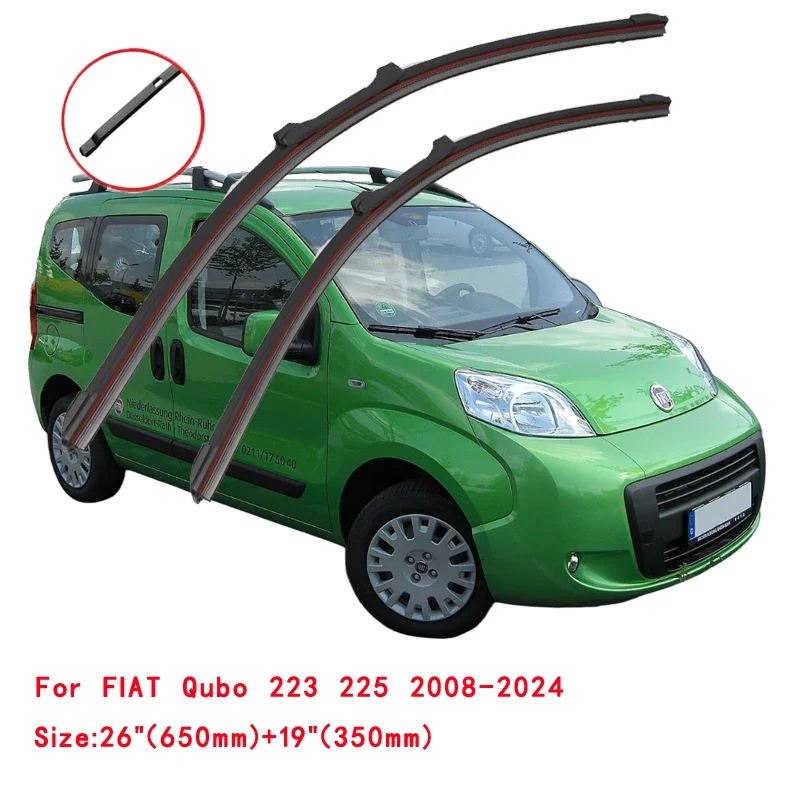 

For FIAT Qubo 223 225 2008-2024 Car Windshield Wiper Blade Front Windscreen Washer Accessories Window Cleaning Replacement Parts