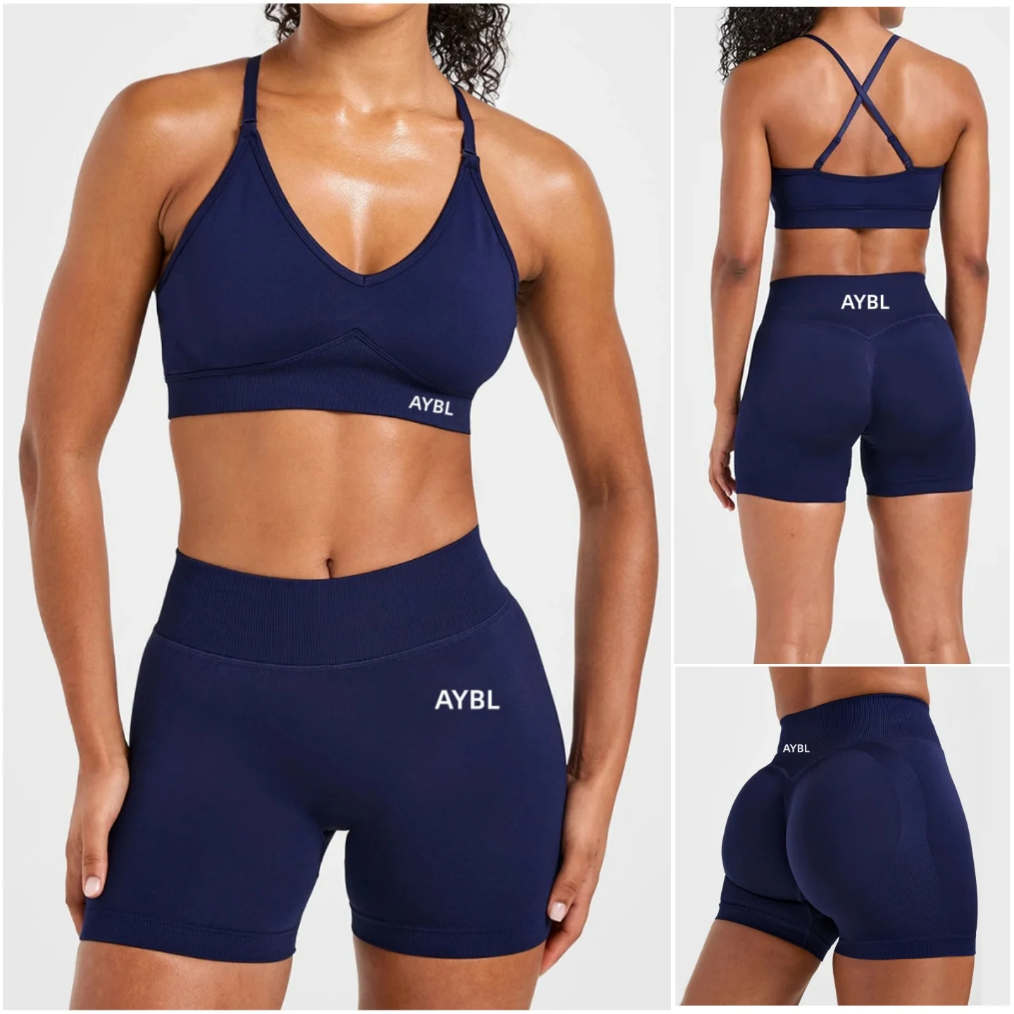 Nahtloses Yoga-Top Laufshirt Fitness-Oberteil Adapt Nahtlose Shorts Hochelastisches Yoga-Set Gym Nahtlose Workout Sport-Leggings