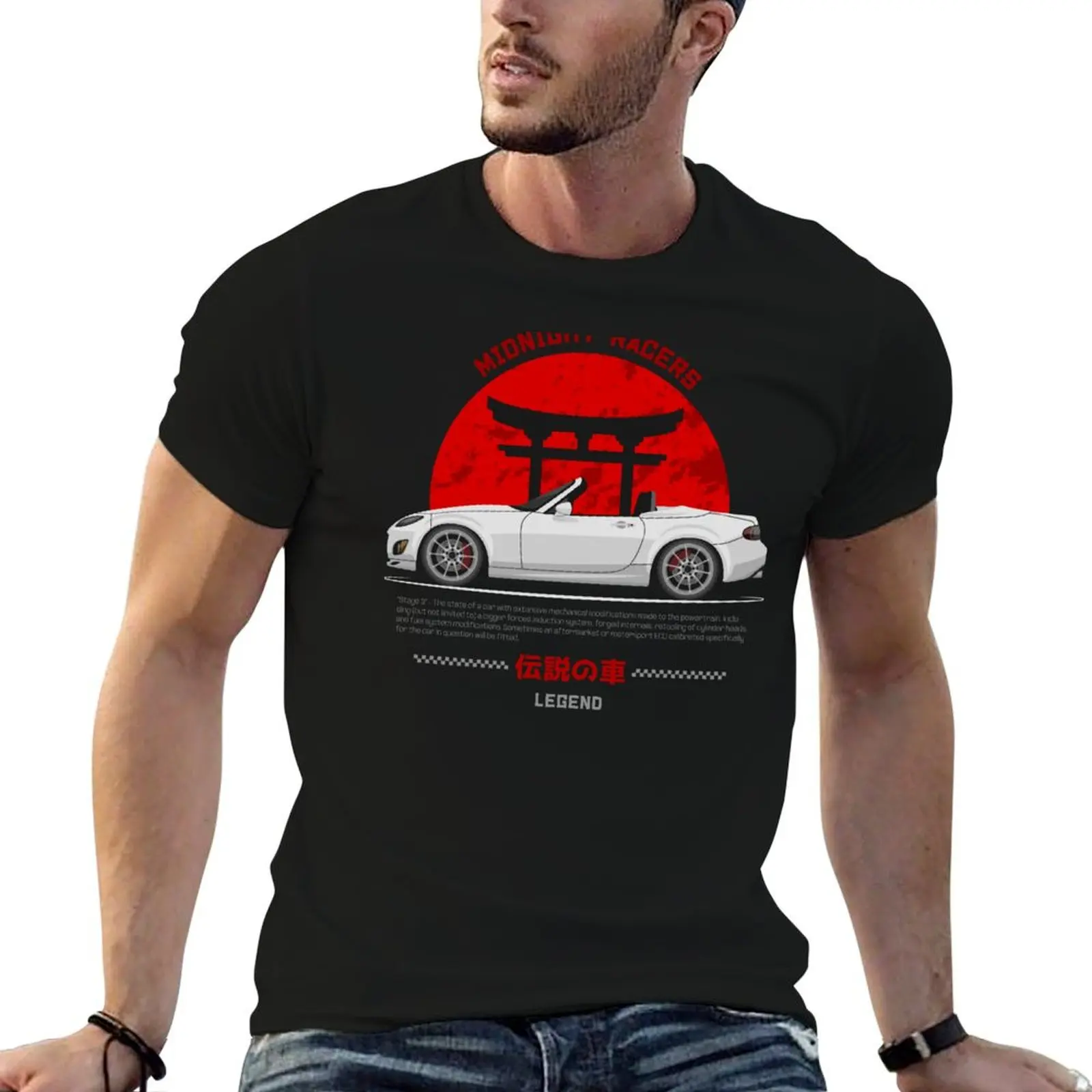 Tuner White NC Miata Roadster JDM T-Shirt Plus Size Solid Color T-Shirt