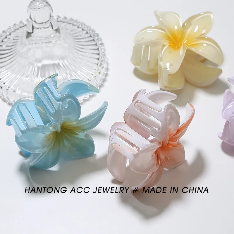 Plumeria Hair Clips Flower Hair Claw Clip Trendy Hair Clip Korean Hair Accessories For Girls