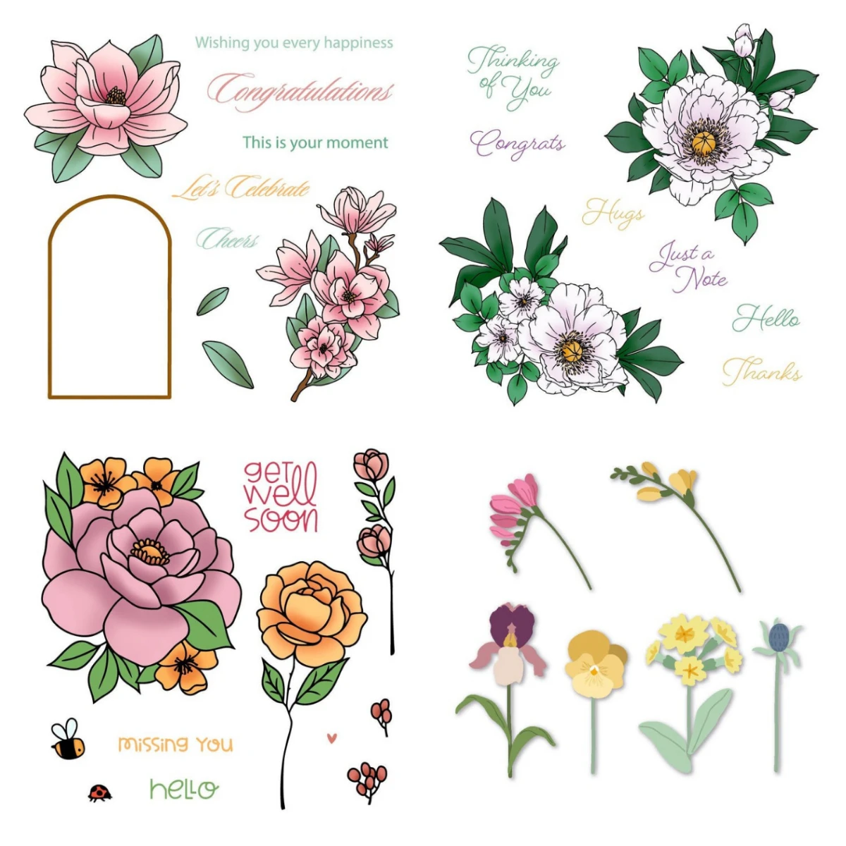 

Honeycomb Peonies Bag Flower April 2026 New Metal Cutting Dies Clear Stamps Stencil for DIY Decorating Scrapbook Paper Embossing