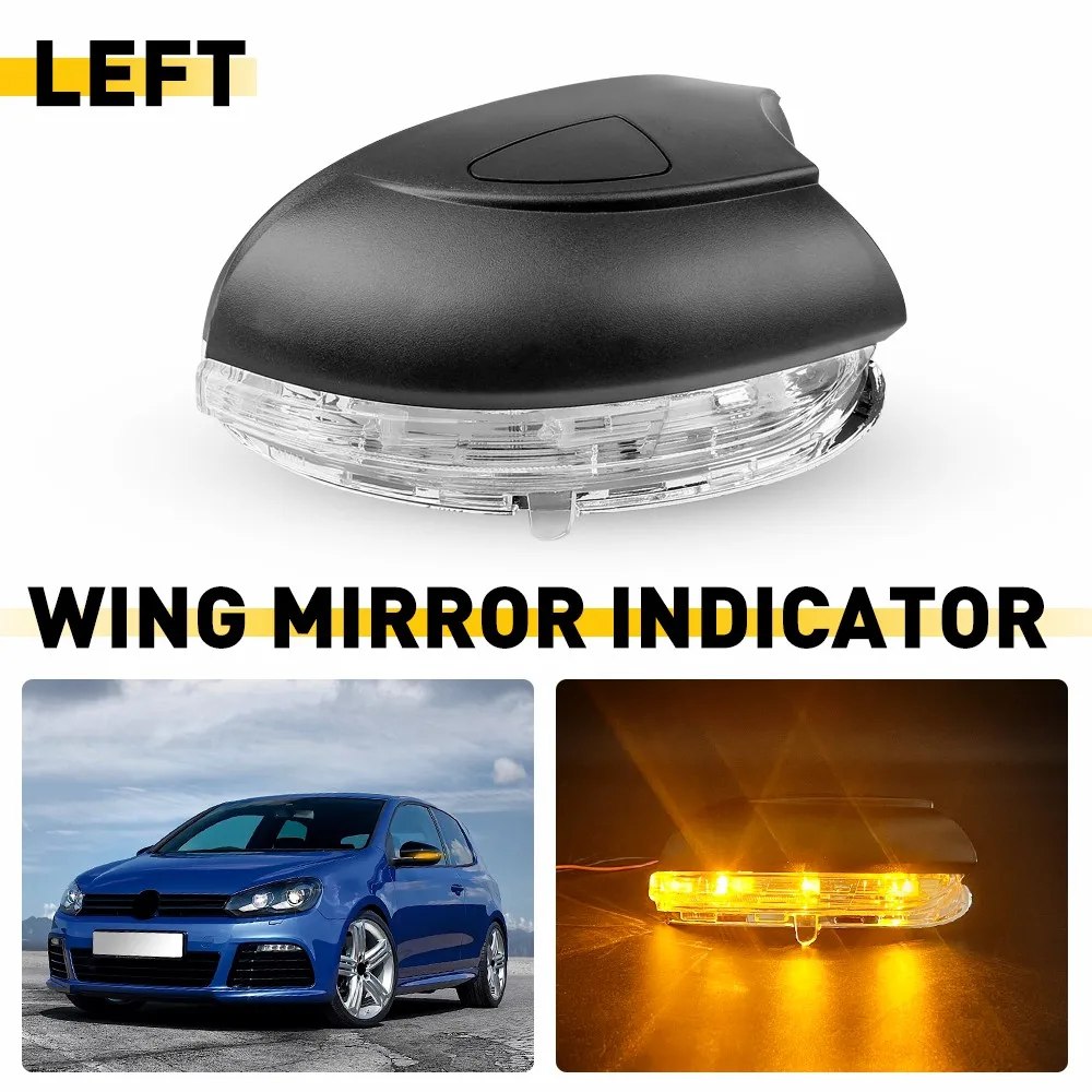 Wing Mirror Indicator Passenger Side Clear High Quality Replacement Parts for VW Golf VI MK6 Hatchback 2009 2010 2011 2012 2013