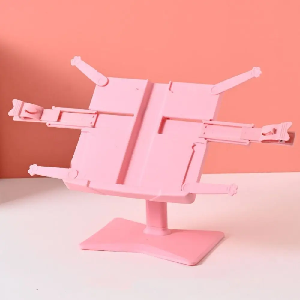 Adjustable Angle Lifting Landing Book Stand Extendable with Clip Reading Bookshelf Anti-slip Mat Plastic Book Holder Pad
