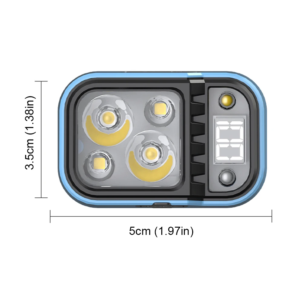 LED Headlamp Headlight Waterproof Type-C Rechargeable Bright Headlamps Digital Power Display Head Light Camping Accessories Gear