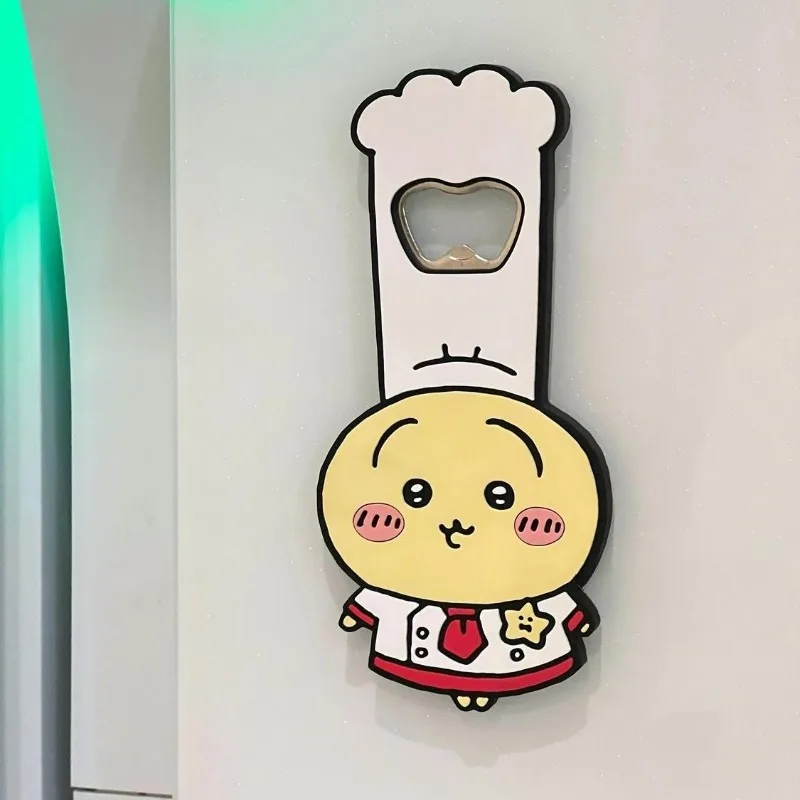 

Usagi Bottle Opener Refrigerator Sticker Chiikawa Cartoon Cute Magnet Chef Pattern Beverage Beer Refrigerator Decoration Gift