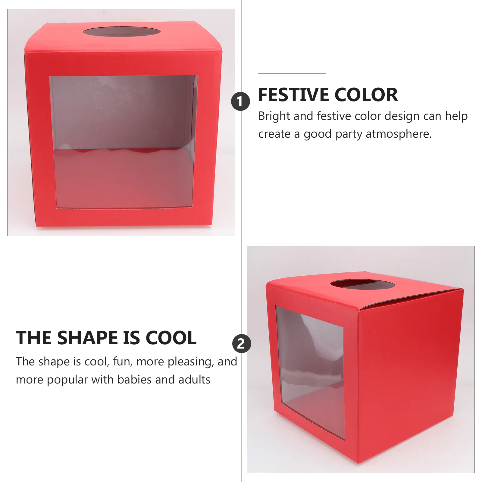 1PC Multi-purpose Box Simple Draw Prize Box Annual Meeting Game Prop (Red) Draw Box Game Box Lottery Box for Party